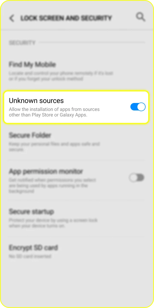 Allow installation from unknown sources to install the Parimatch Android software.