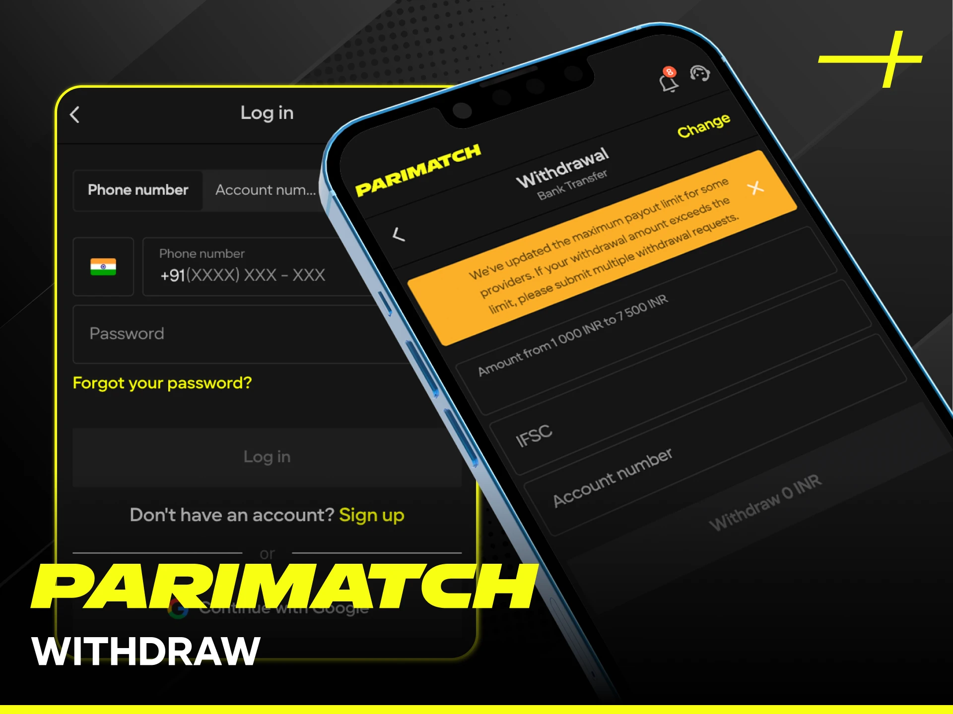 Withdraw your money safely using the Parimatch mobile App features.