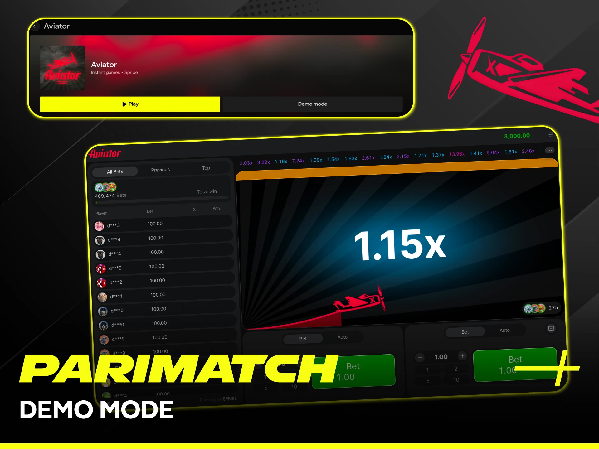 Practice your skills without risk using the Aviator demo mode.
