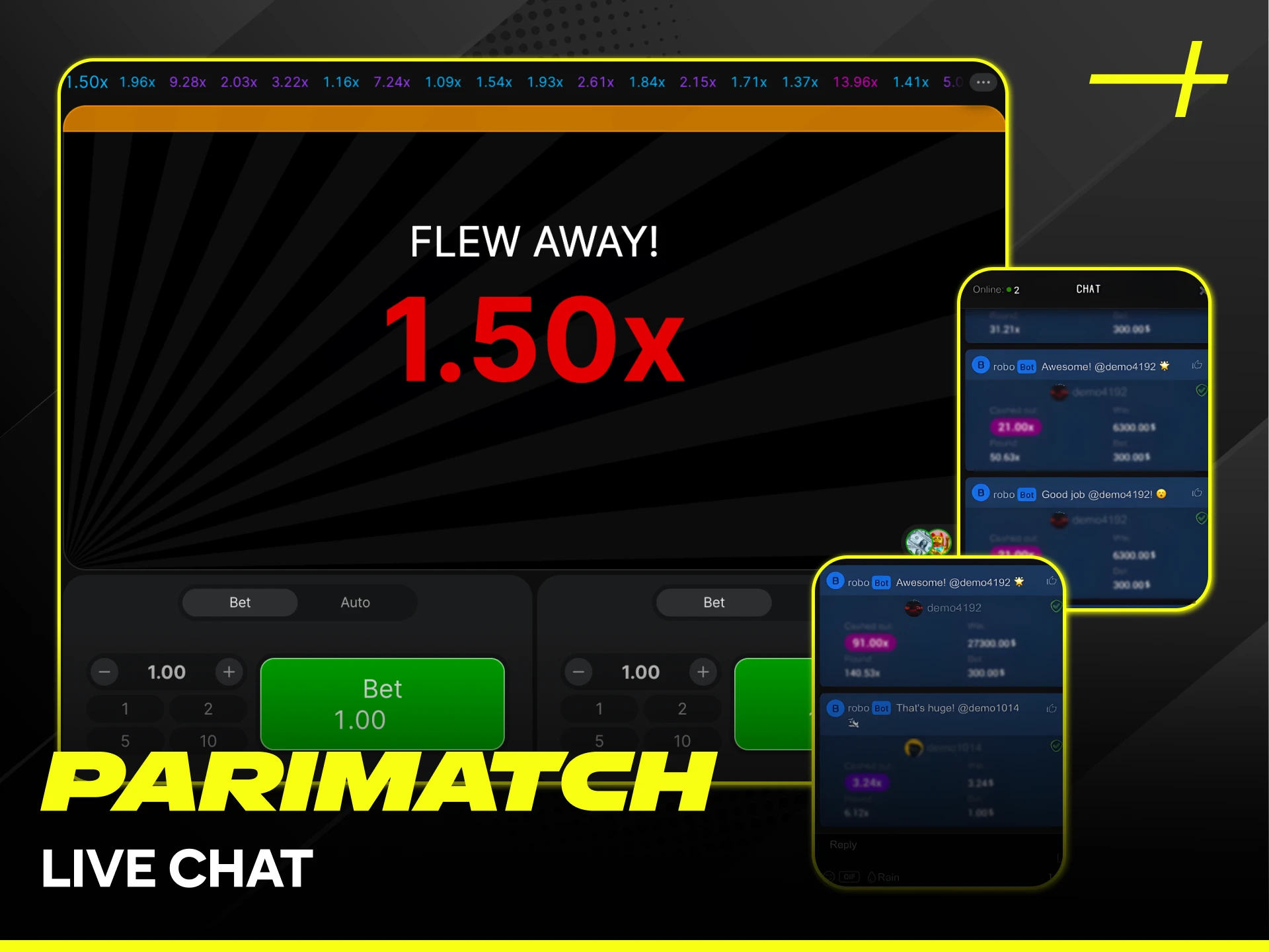 Join the Aviator live chat to interact with other active players.