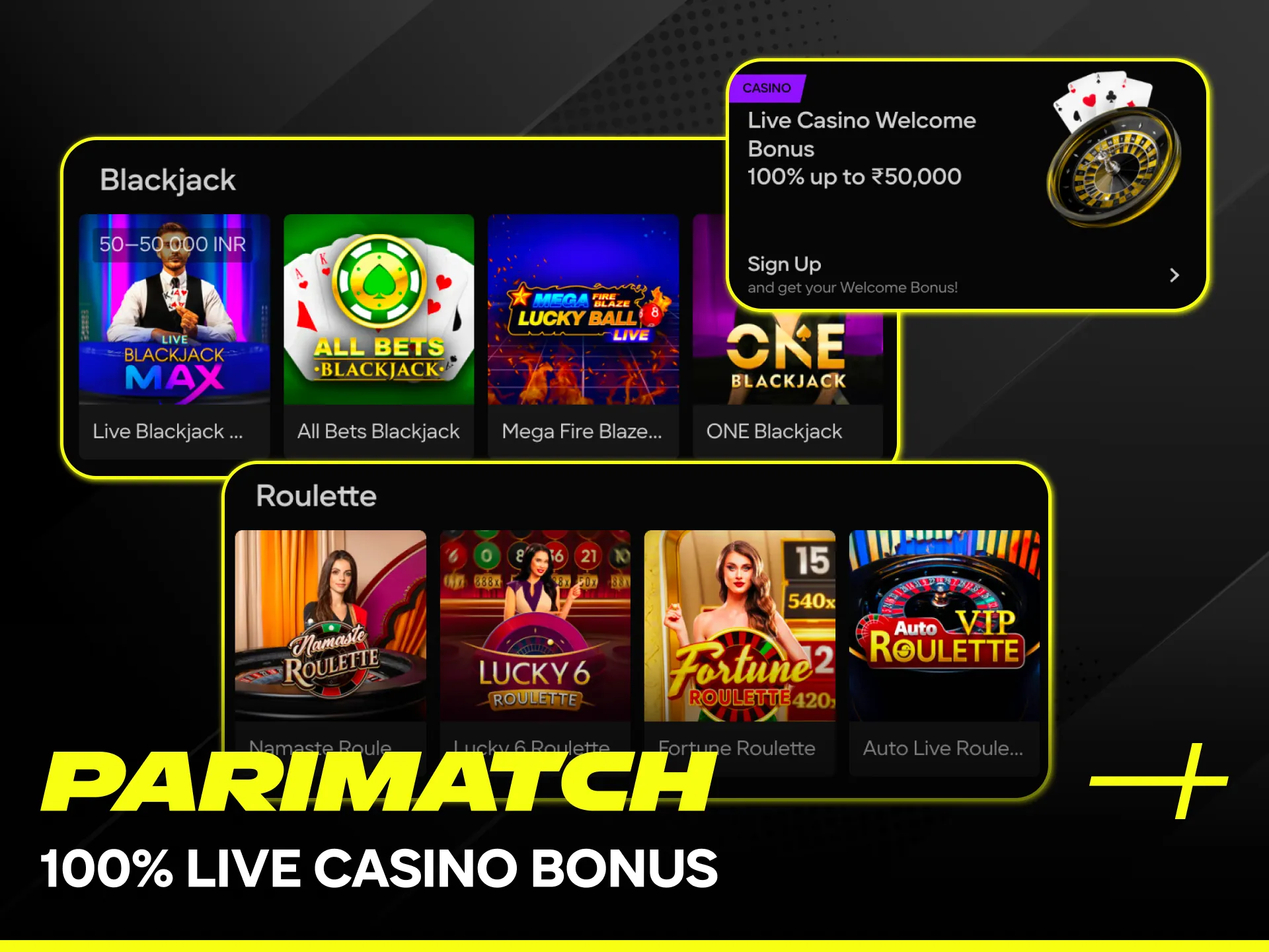 Enjoy a 100% live casino bonus on the official Parimatch platform.