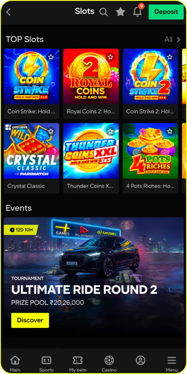 Receive and use your bonus to bet on Parimatch sports.