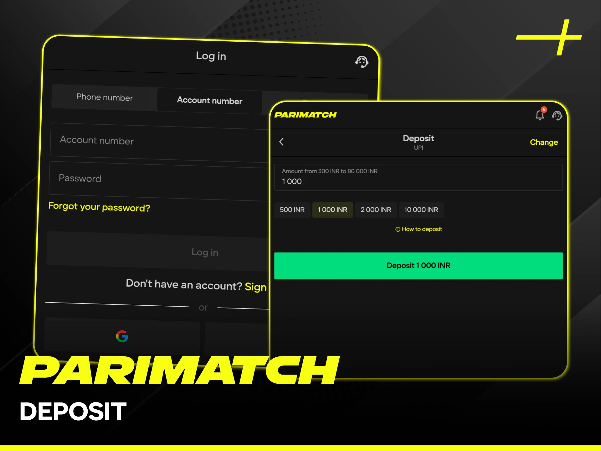 Complete your first deposit at Parimatch to start playing for real money.