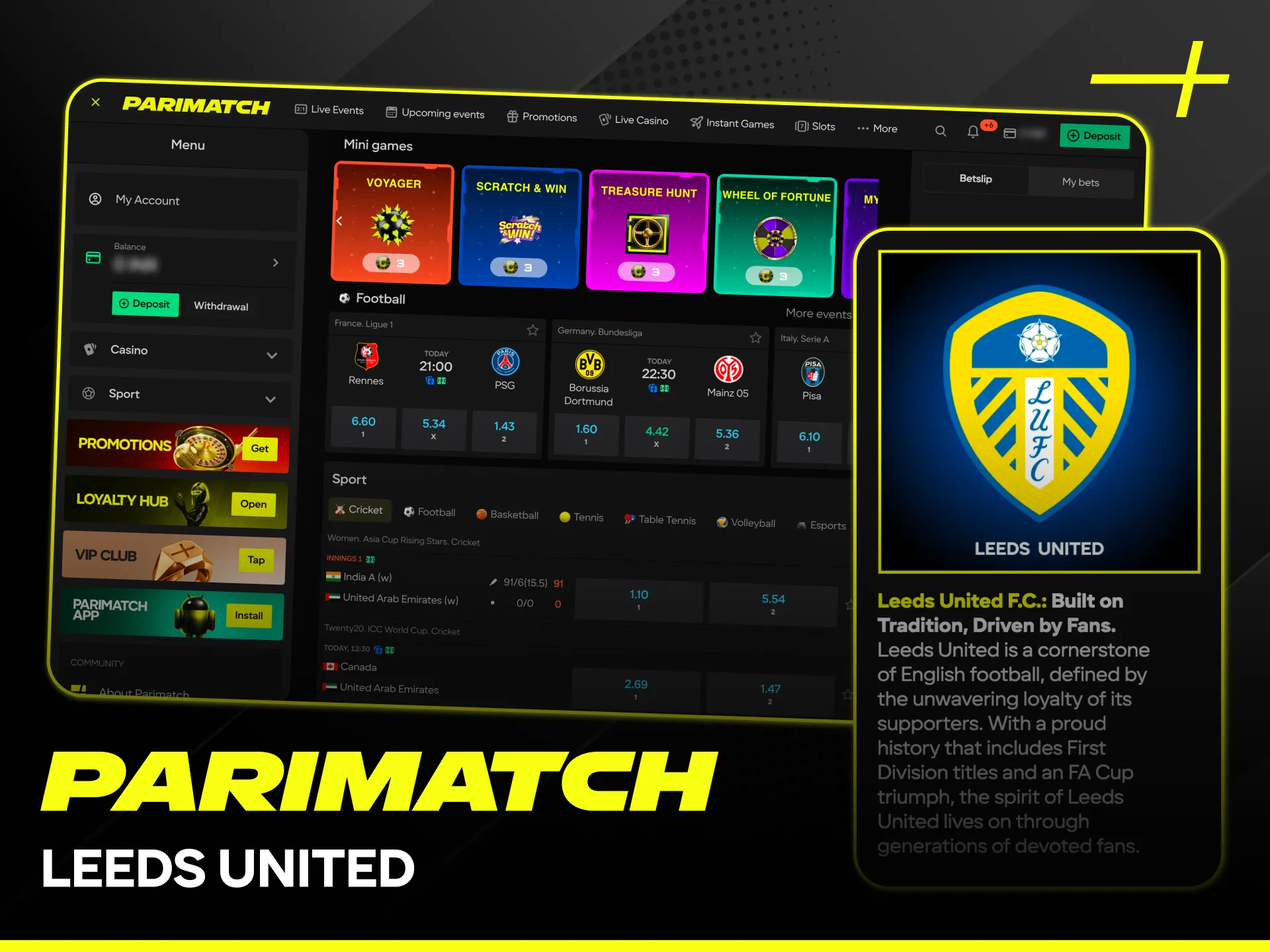 See how Leeds United partners with Parimatch for international sports promotion.