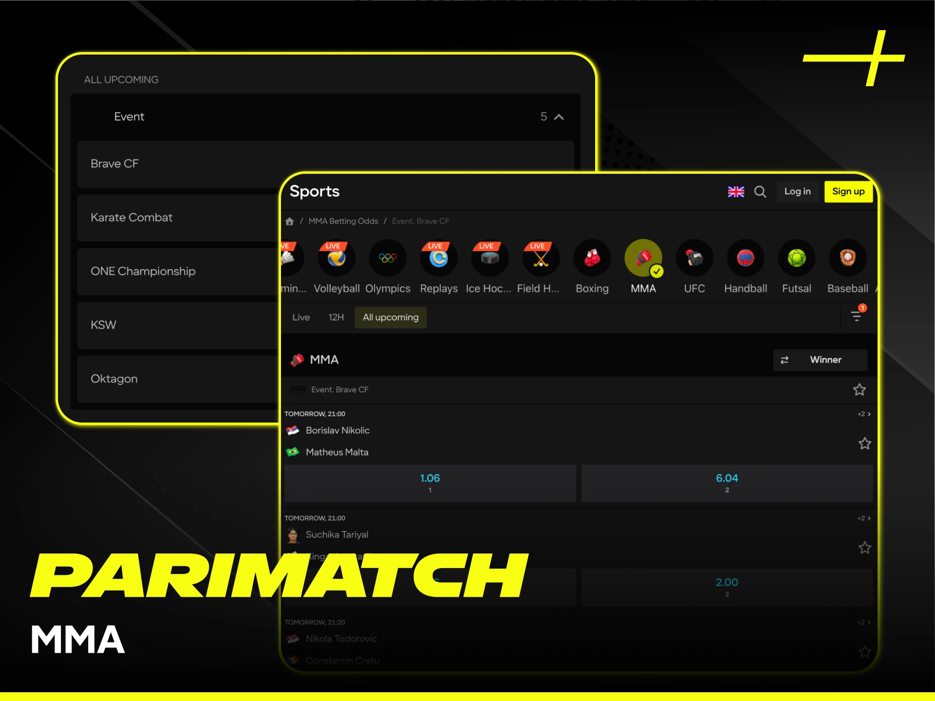 Support your favorite MMA fighters through the Parimatch sports betting site.