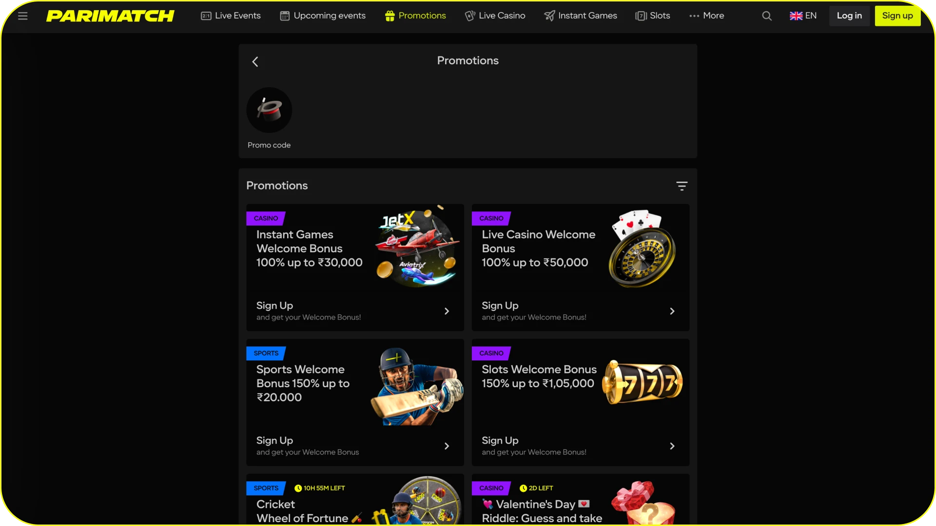 Check out the official Parimatch for exciting bonus offers.