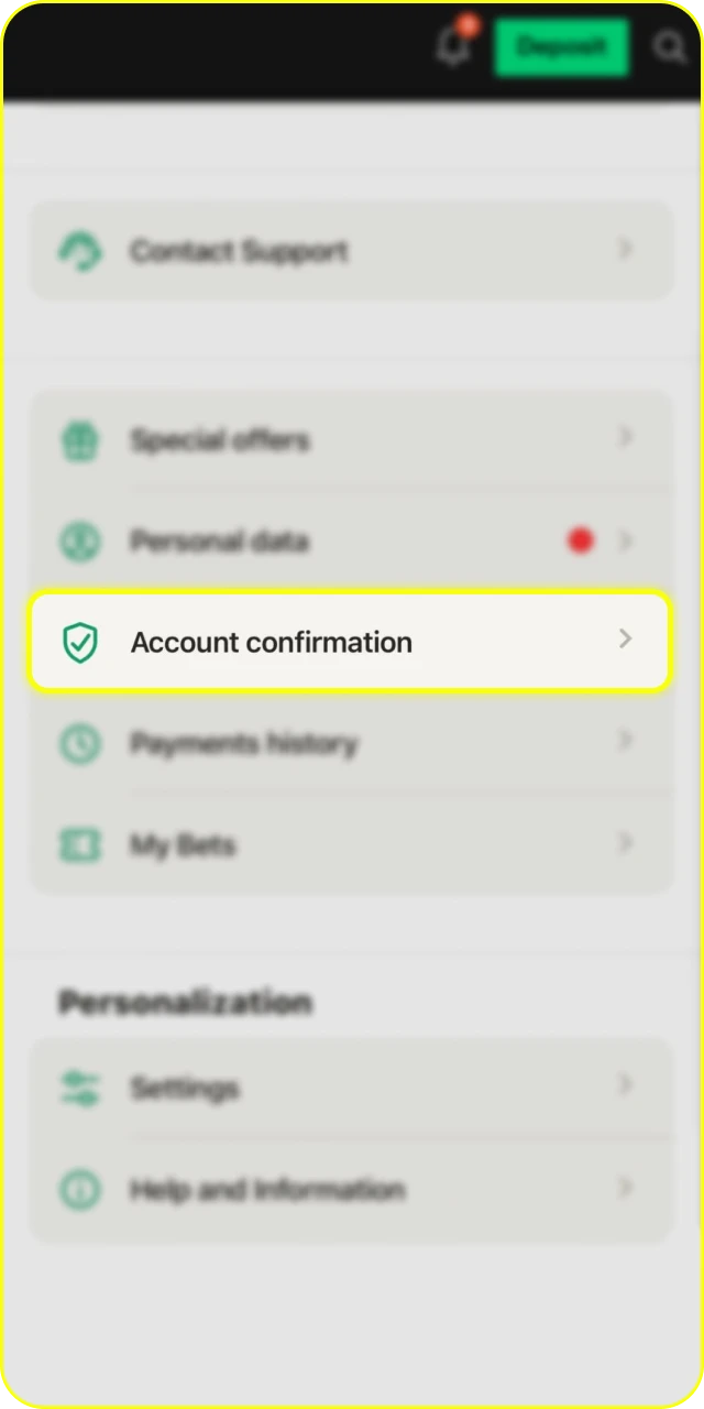 Prepare your documents to complete the Parimatch verification quickly.