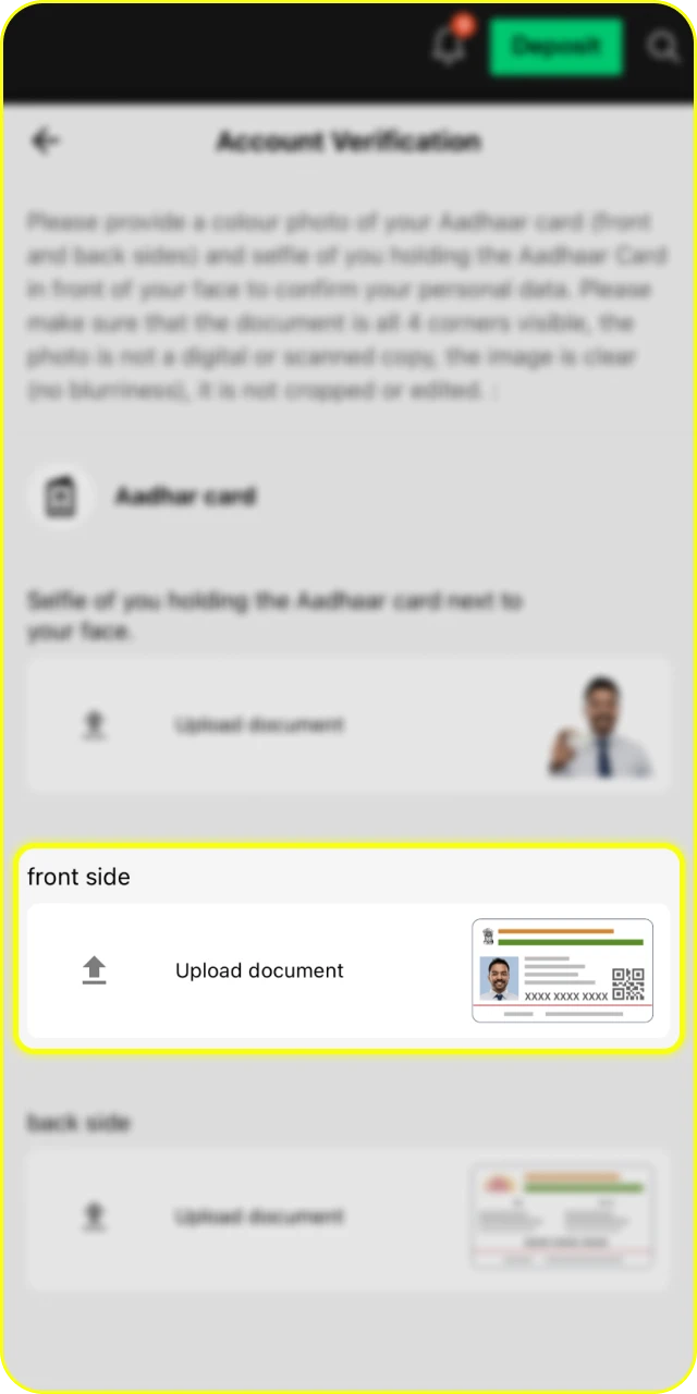 Send photos of your identification for a successful Parimatch verification.