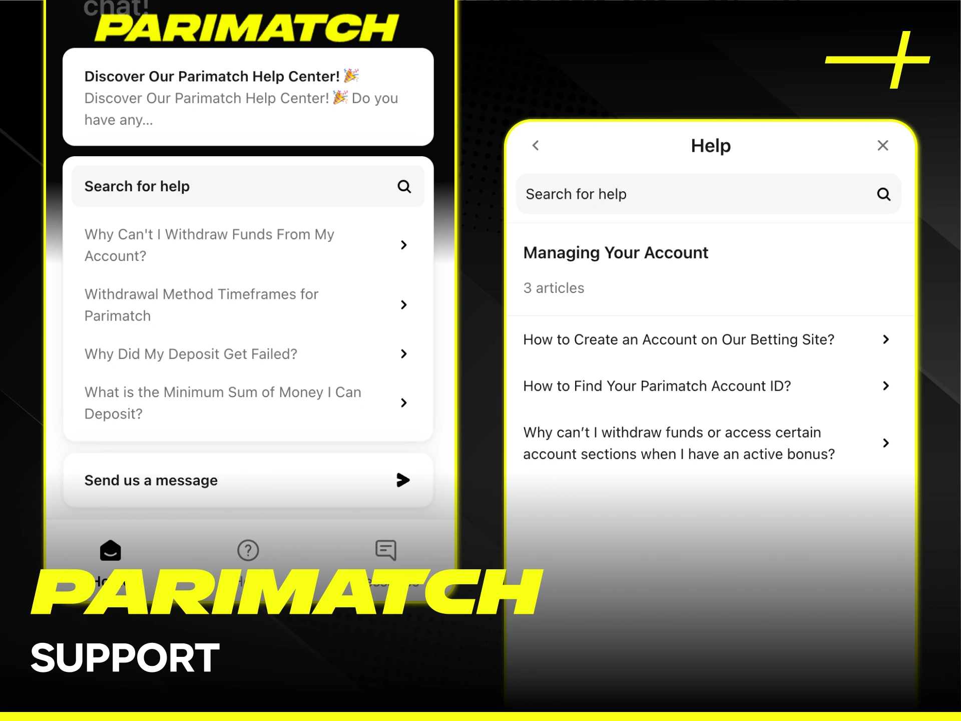 Contact our support team if you need help with Parimatch registration.